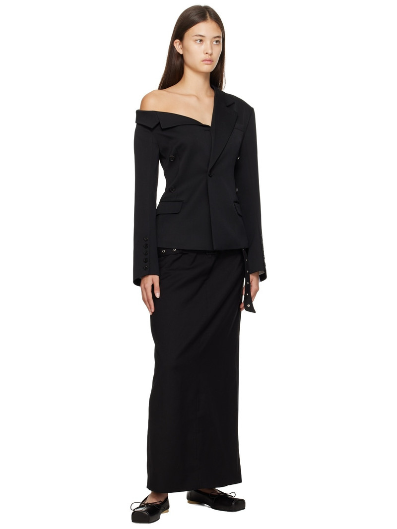rokh Black Asymmetric Collar Blazer outlook