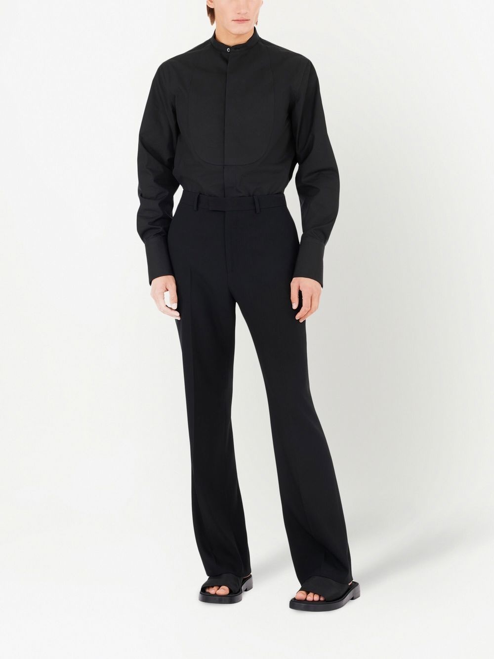 satin-insert tailored trousers - 2