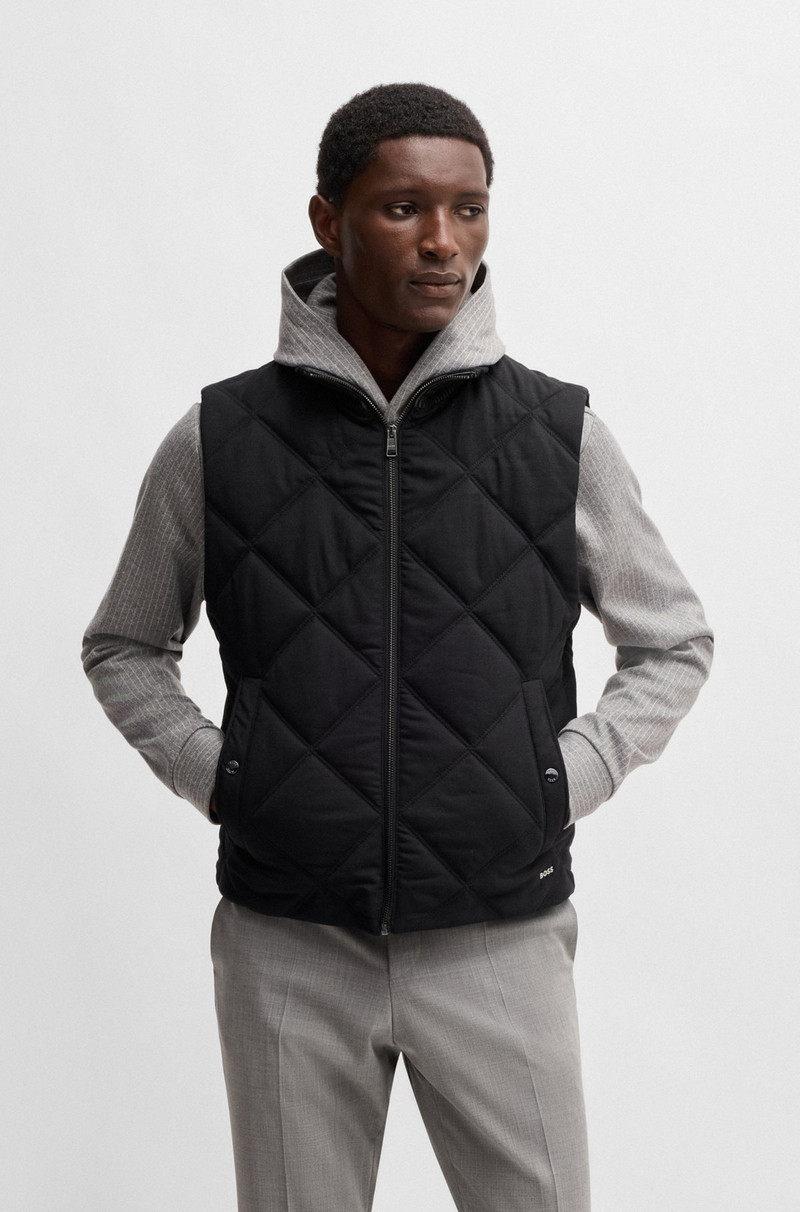 DIAMOND-QUILTED GILET WITH RIBBED-COTTON TRIMS 5