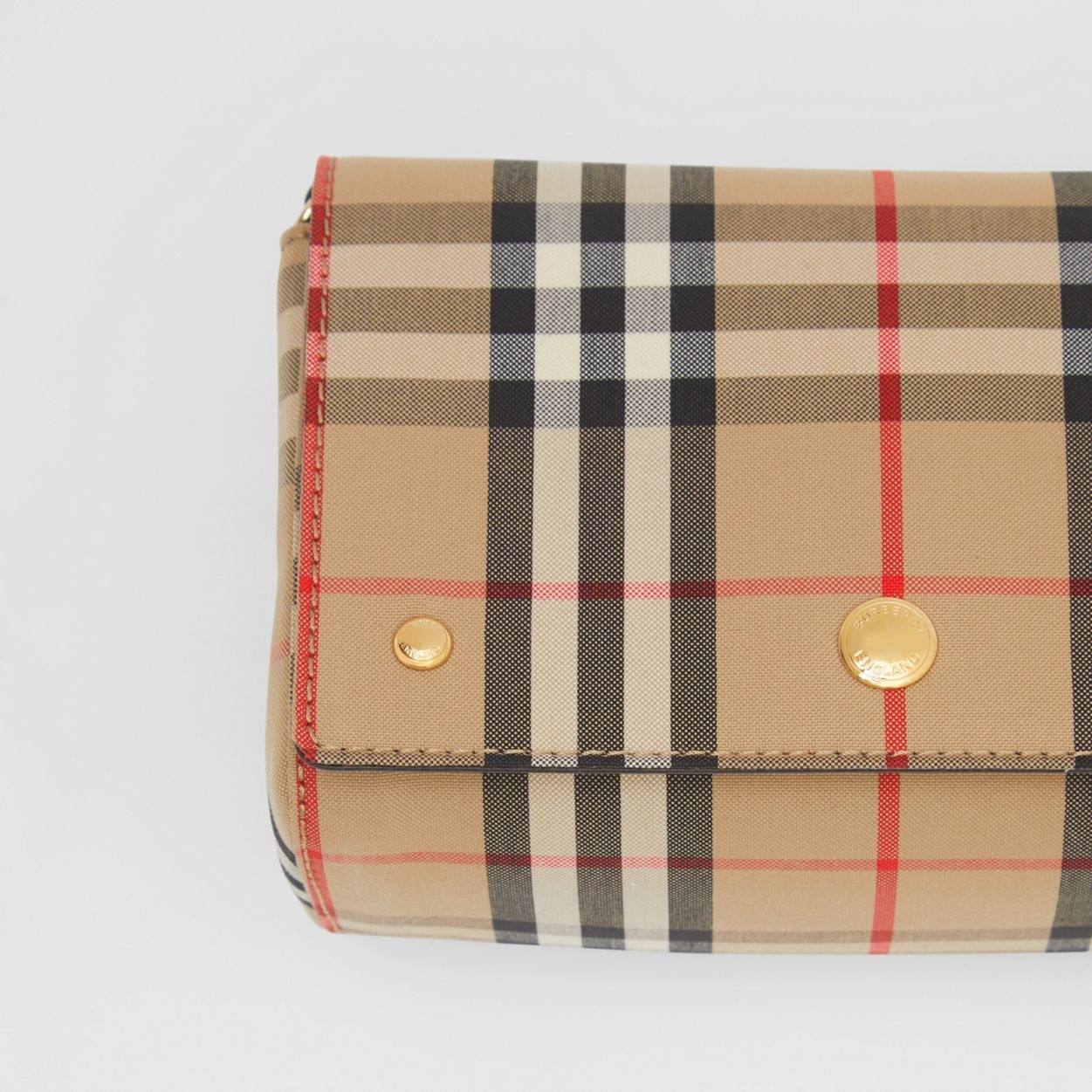 Small Vintage Check and Leather Crossbody Bag - 2