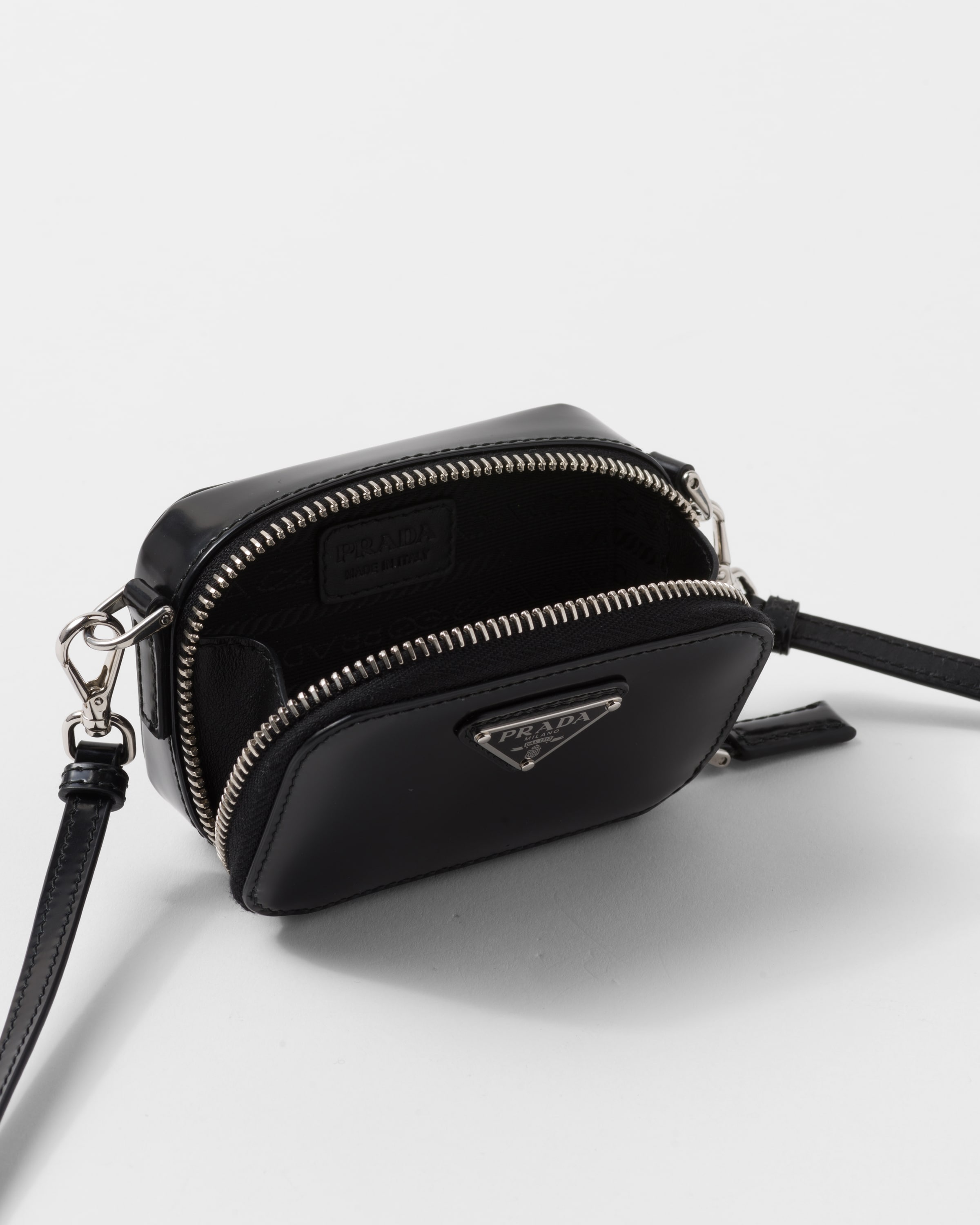Brushed leather mini-pouch with shoulder strap - 3