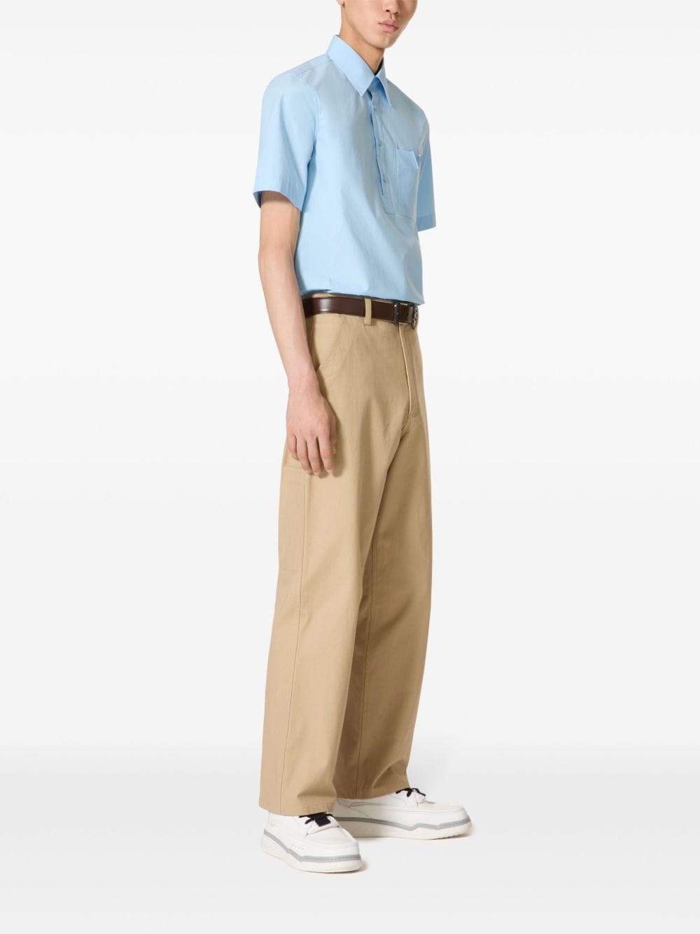 V-detail straight-leg trousers - 2