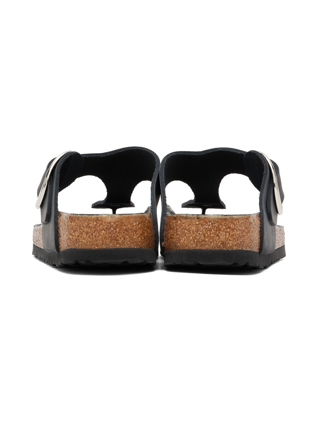 Black Gizeh Big Buckle Sandals - 2