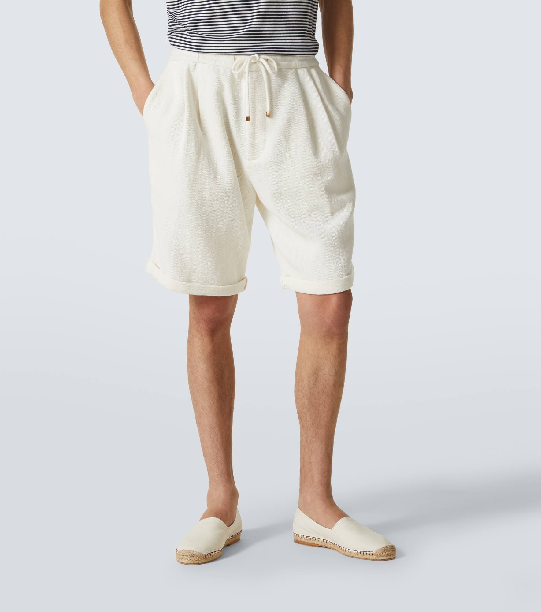 Linen gabardine bermuda shorts - 3