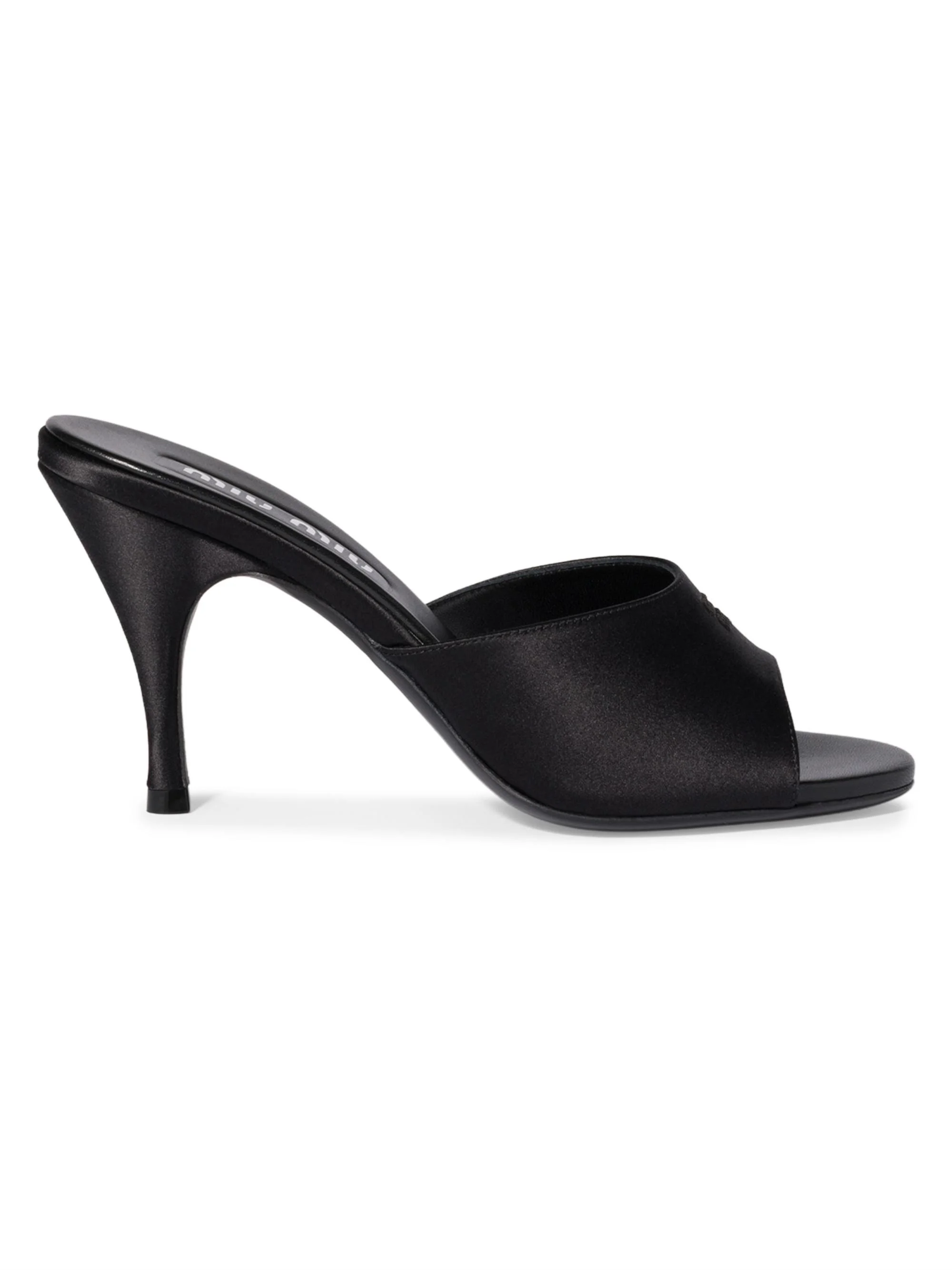 Women's Satin Sandals - Black - 1