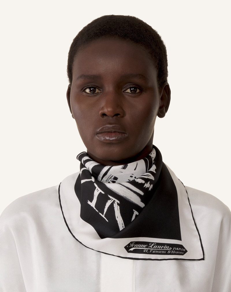 Lanvin MOTHER & CHILD PRINTED SILK SCARF outlook