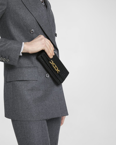 TOM FORD Whitney Continental Wallet in Shiny Croc-Embossed Leather outlook