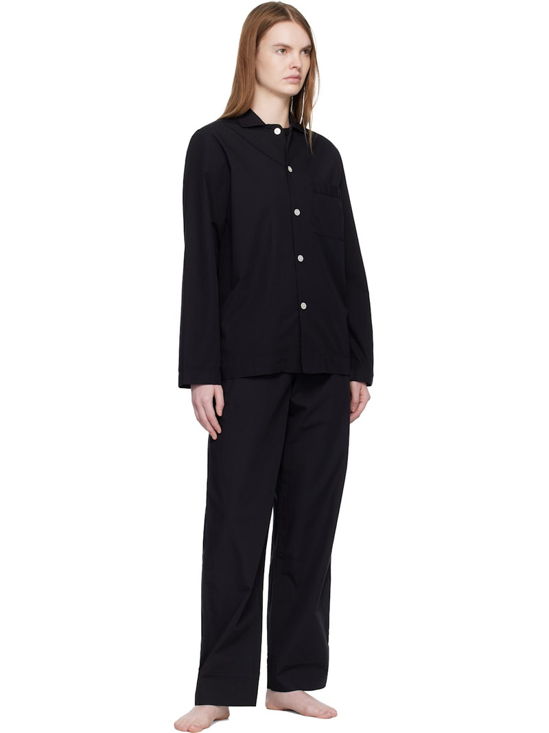 TEKLA Black Poplin Pyjama Pants outlook
