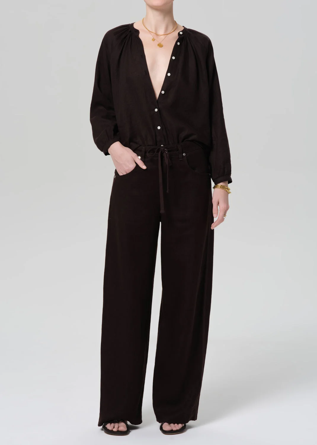 Paro Blouse In Chocolate - 1