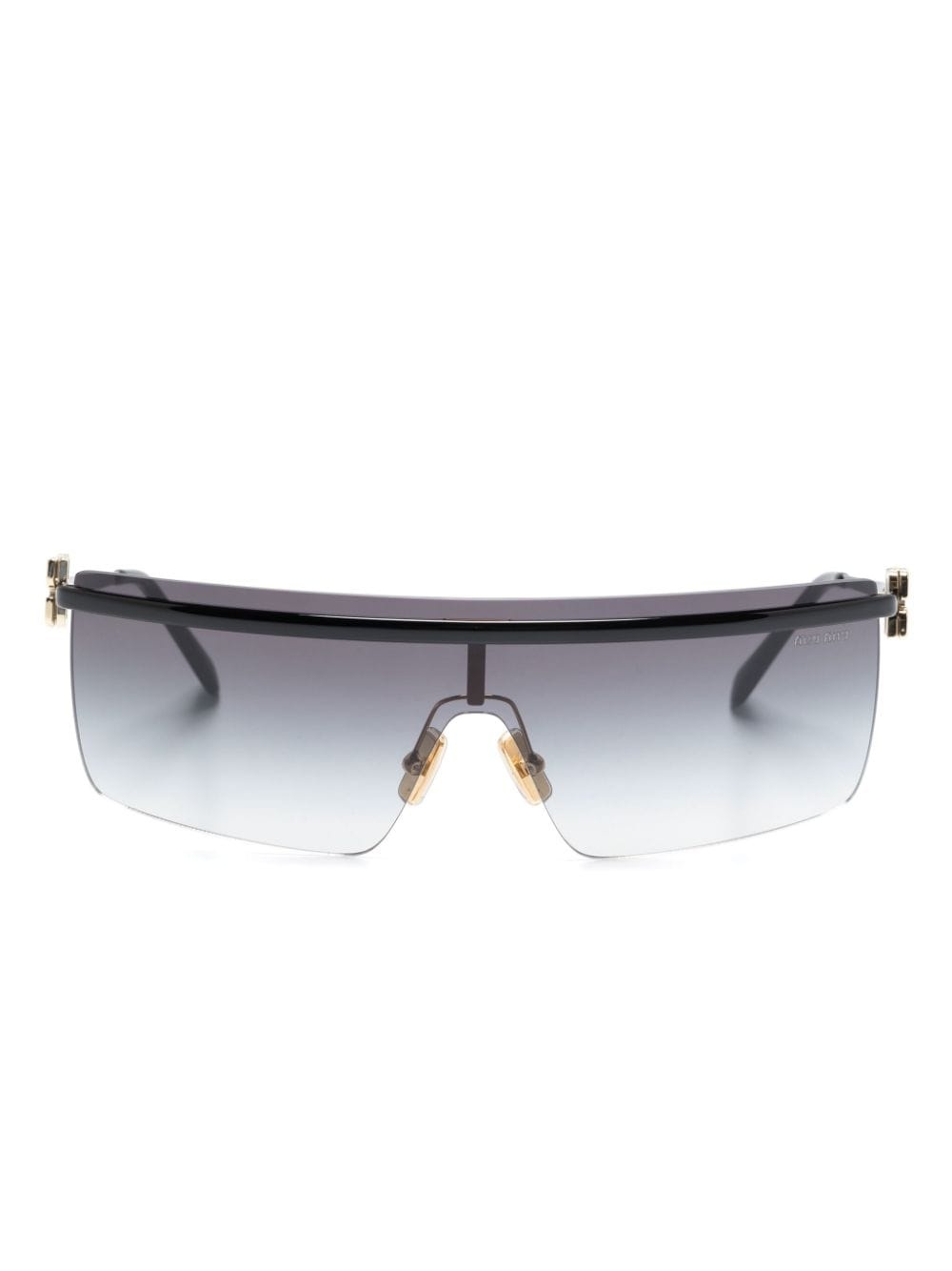 rimless shield-frame sunglasses - 1