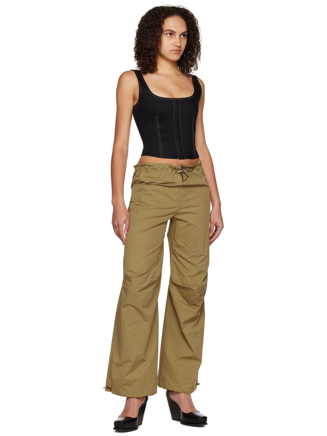 Khaki Drawstring Lounge Pants - 4