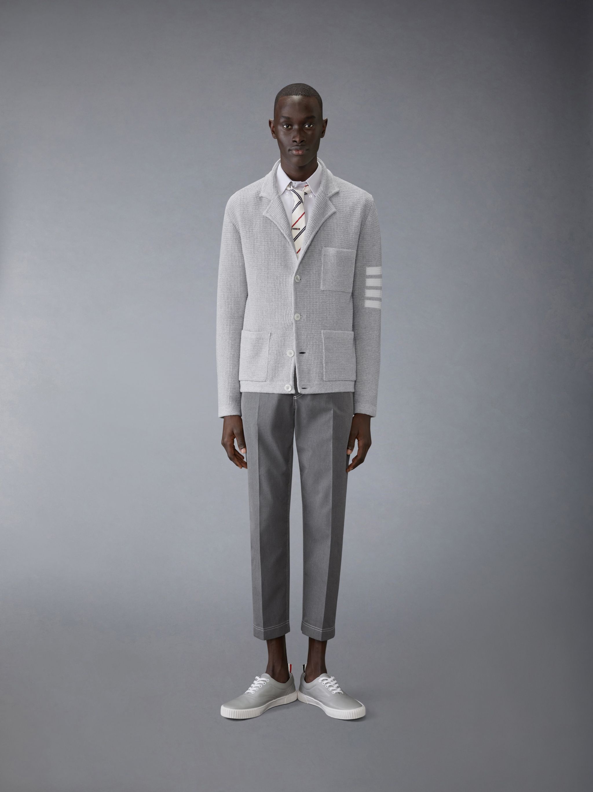 Linen Cotton 4-Bar Caridgan Jacket - 3