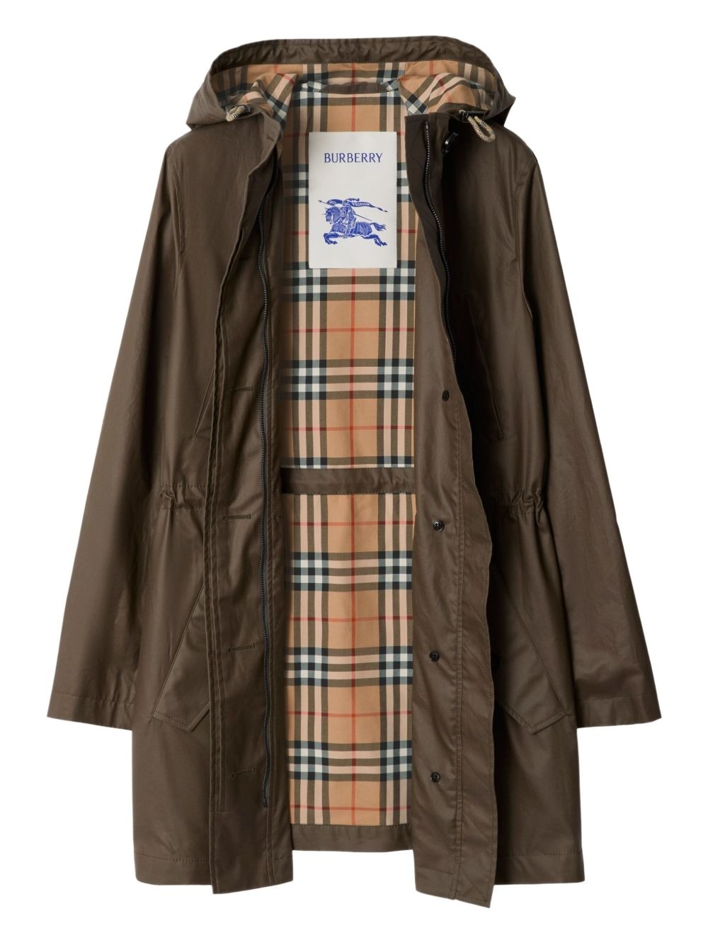 gabardine parka coat - 4