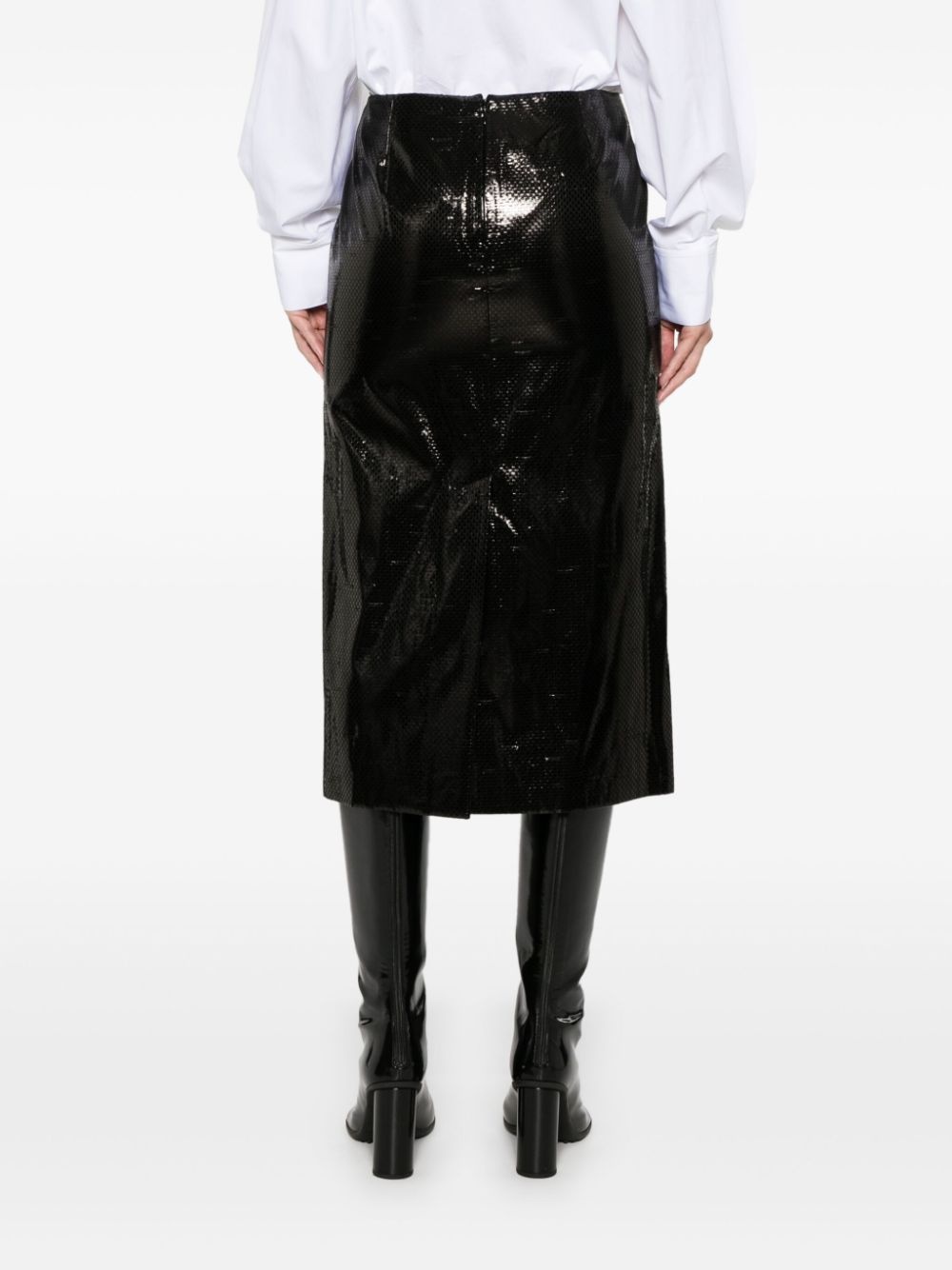 patent midi skirt - 4