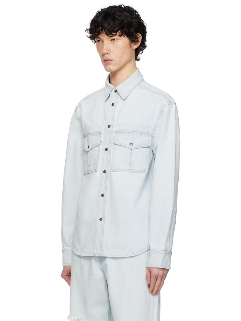 AFTER PRAY Blue Safari Pocket Denim Jacket outlook