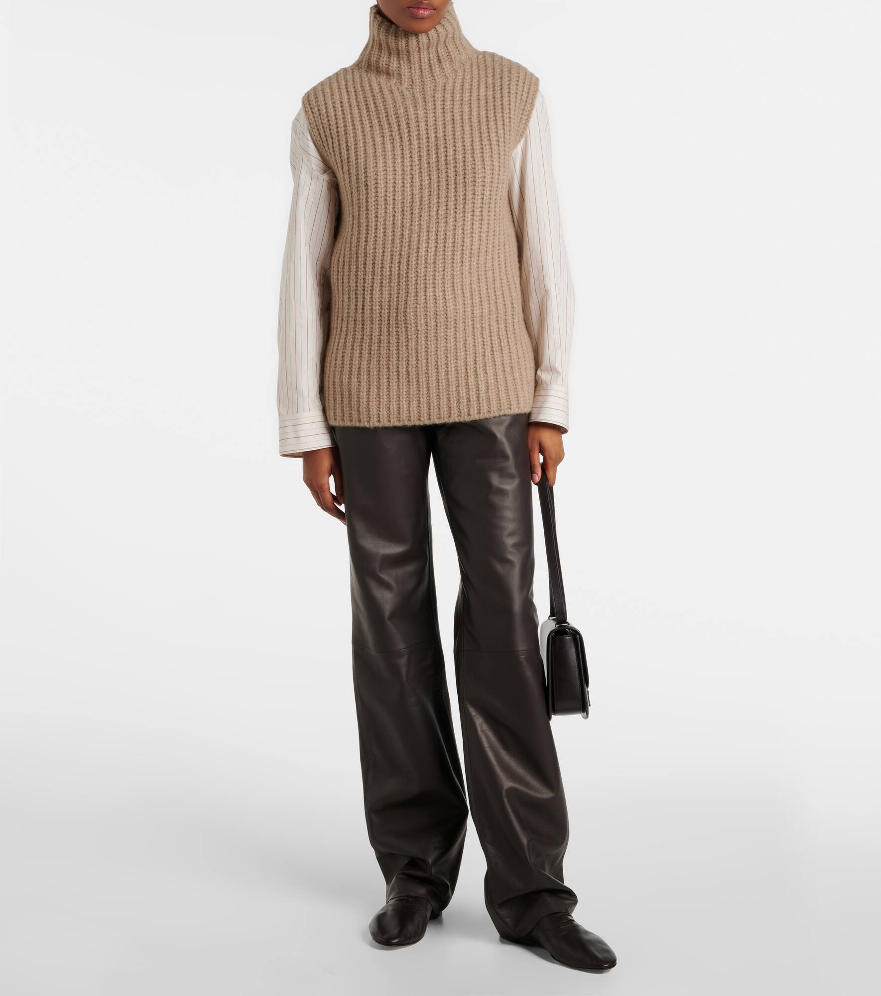 Selviese leather straight pants - 2