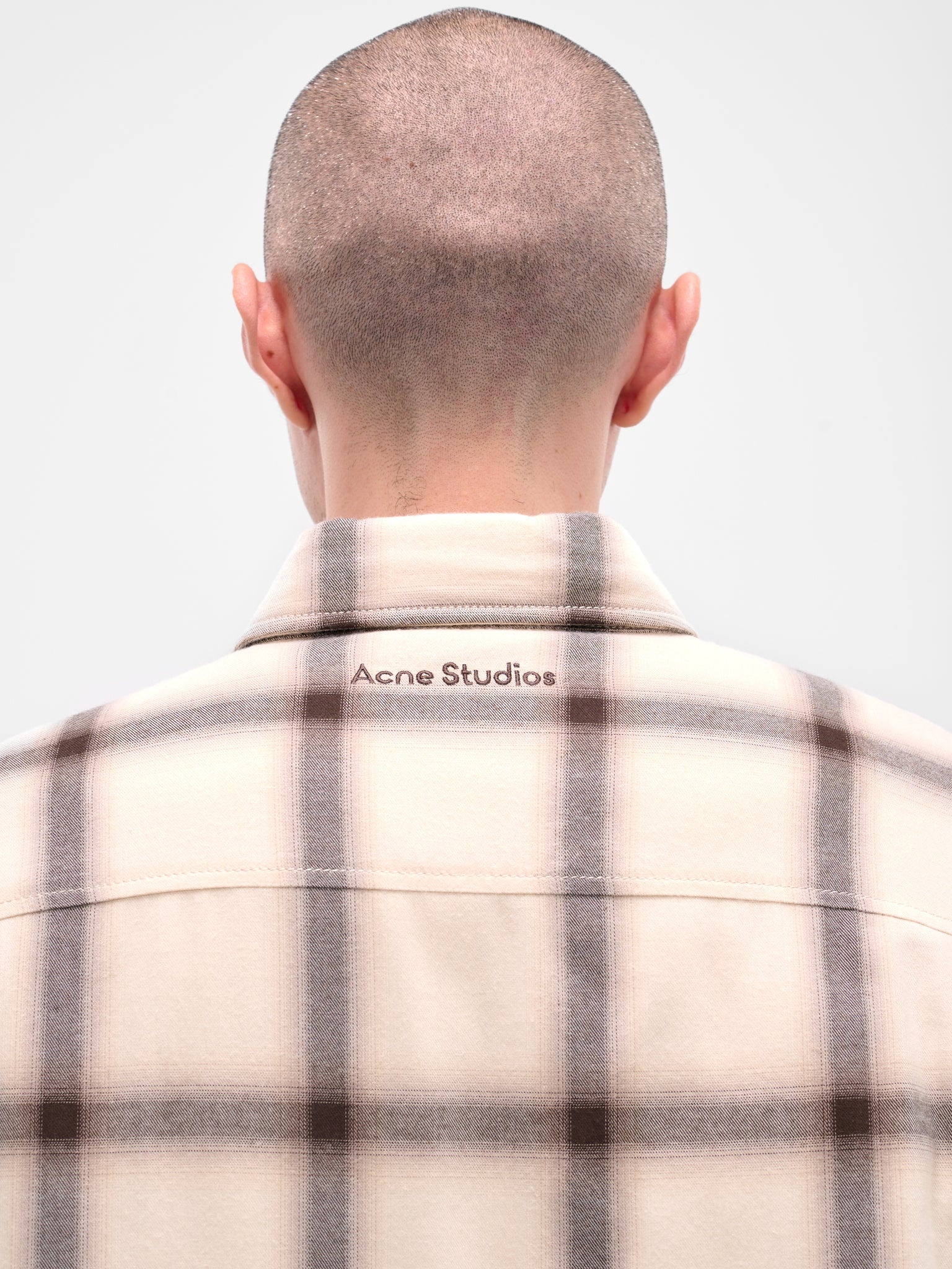 Beige Flannel Button-Up Shirt - 4