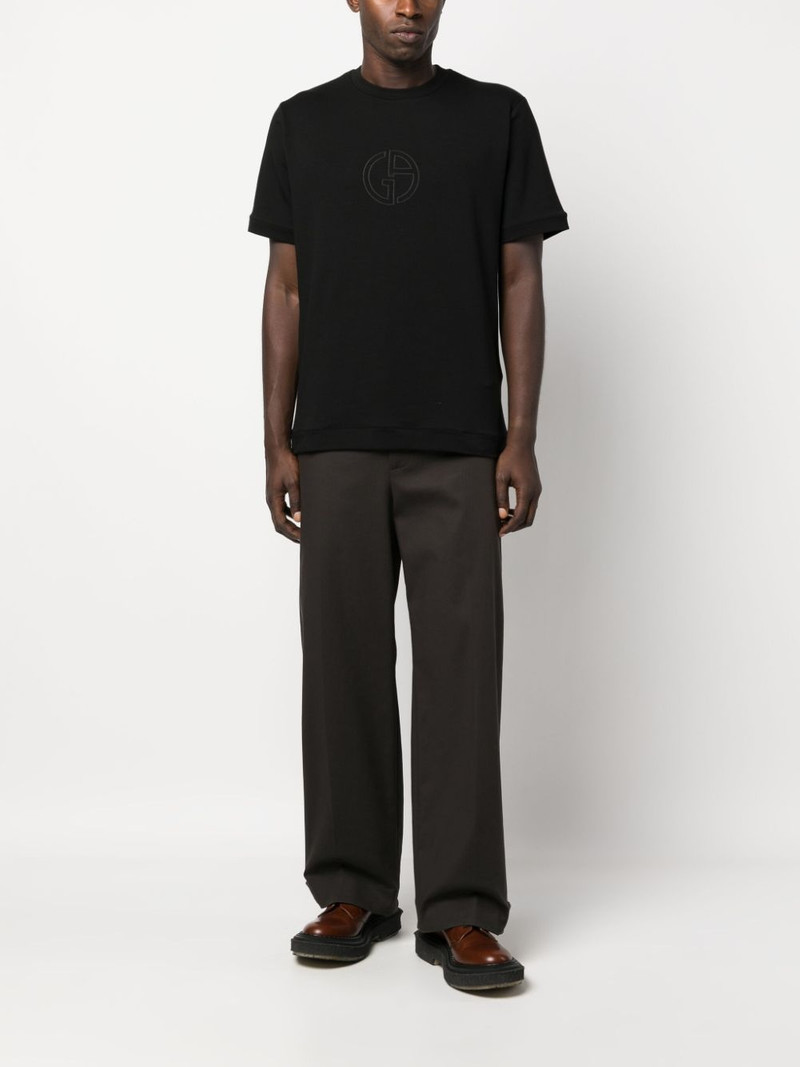 GIORGIO ARMANI logo-embroidered round-neck T-shirt outlook