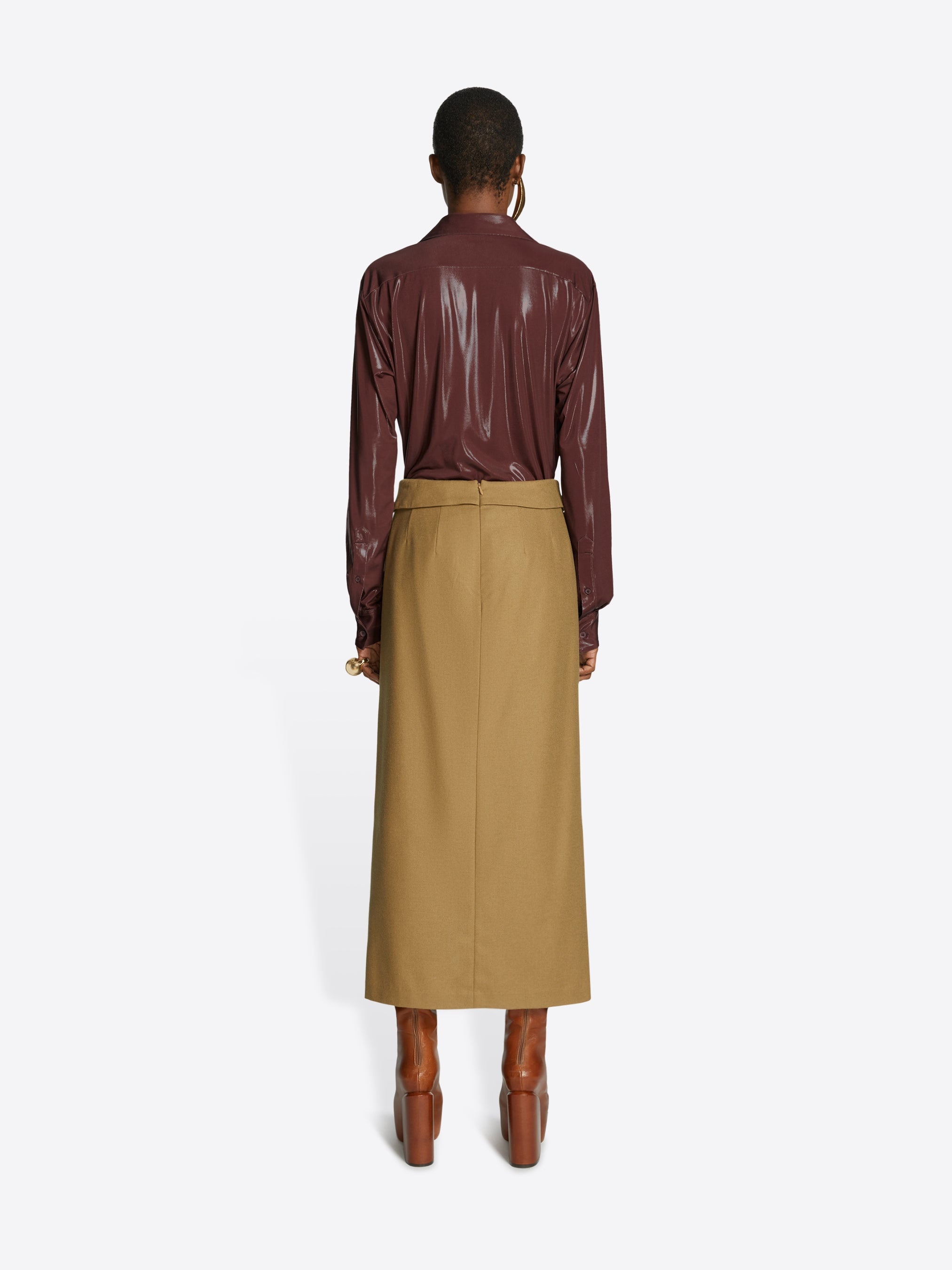 FRONT SLIT SKIRT - 4