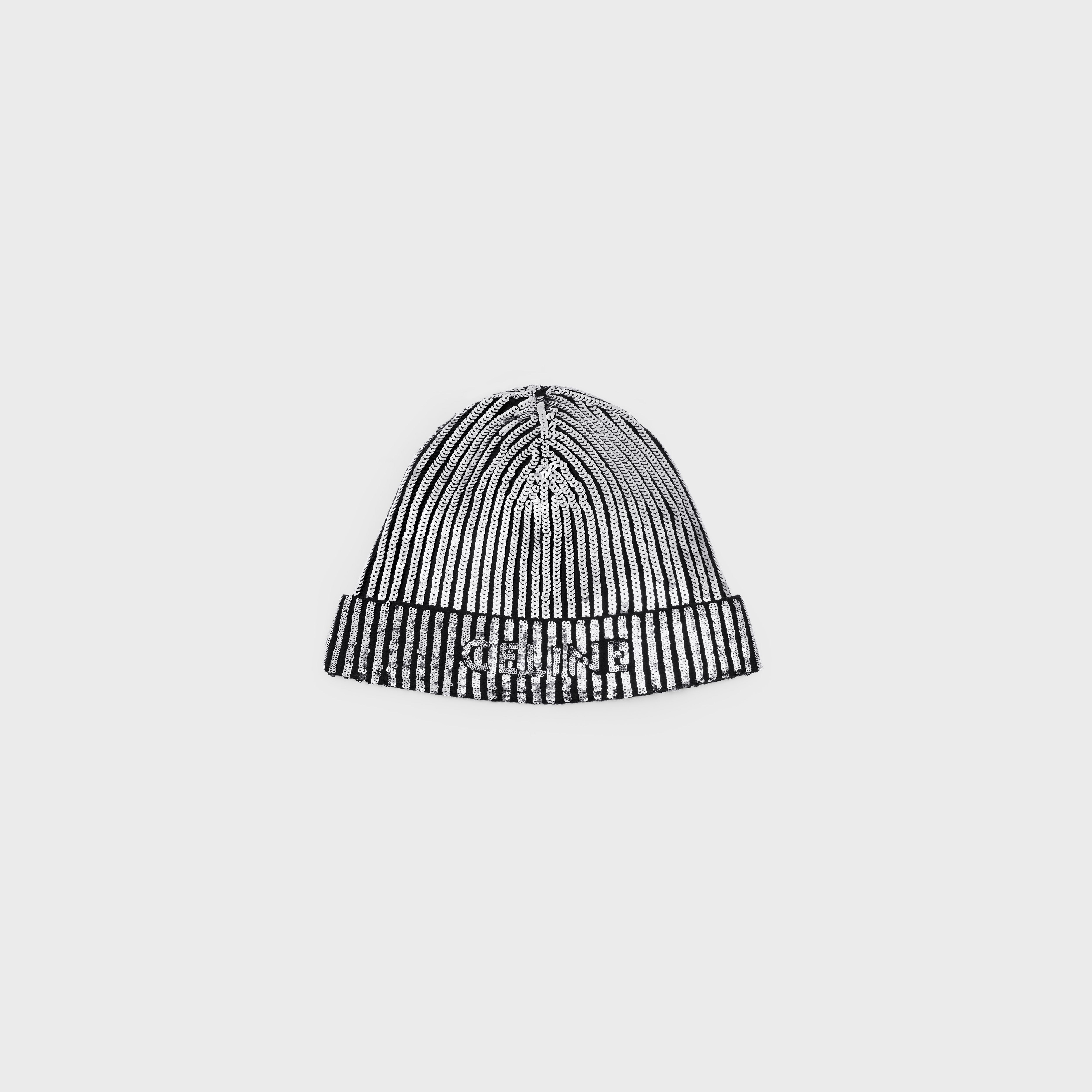 CELINE SEQUINED BEANIE IN RIBBED WOOL - 1