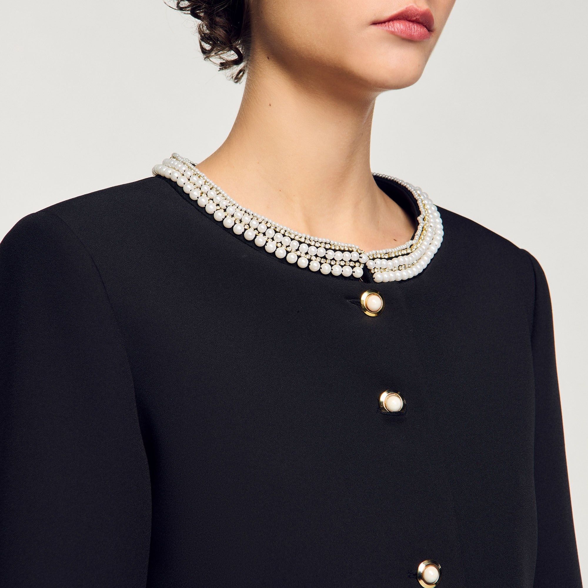 JACKET WITH BEADED COLLAR - 3