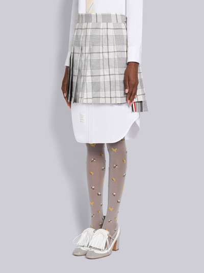 Thom Browne Hairline Check Suiting Pleated Mini Skirt outlook