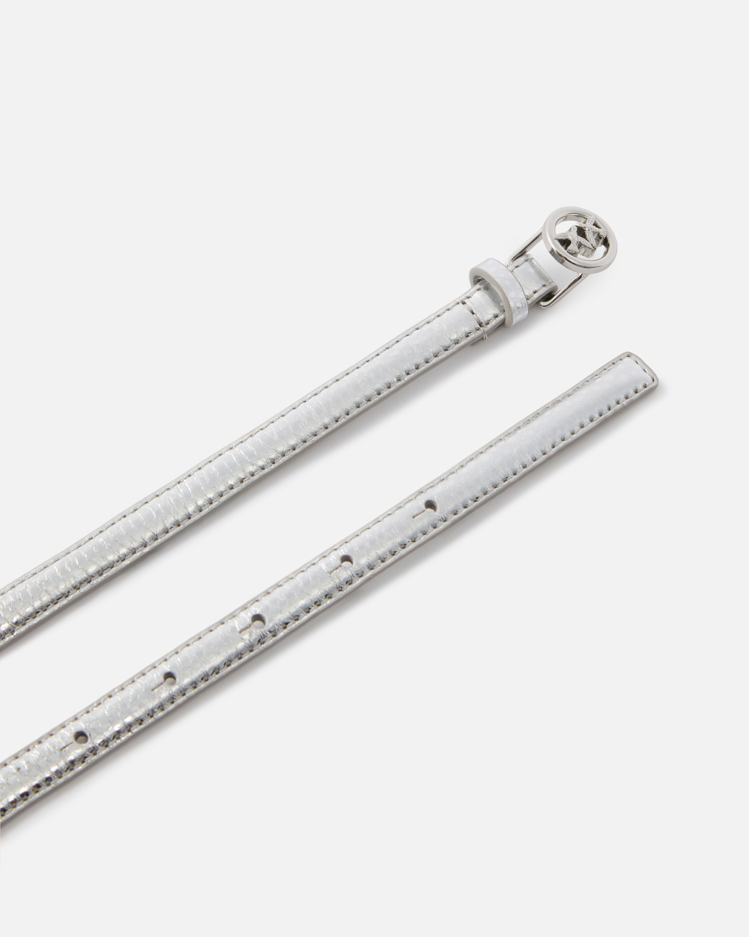 THIN BELT IN LAMINATED TUMBLED LEATHER 1 CM - 3