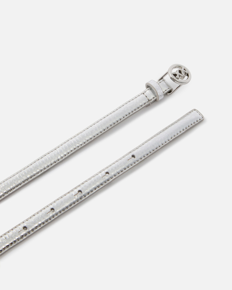 THIN BELT IN LAMINATED TUMBLED LEATHER 1 CM 3
