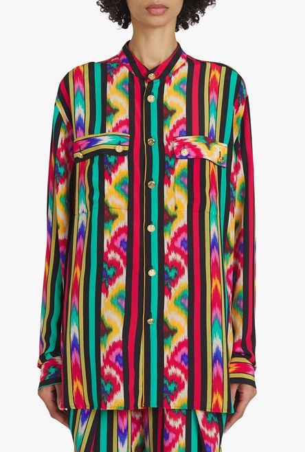 Multicolor silk shirt - 5