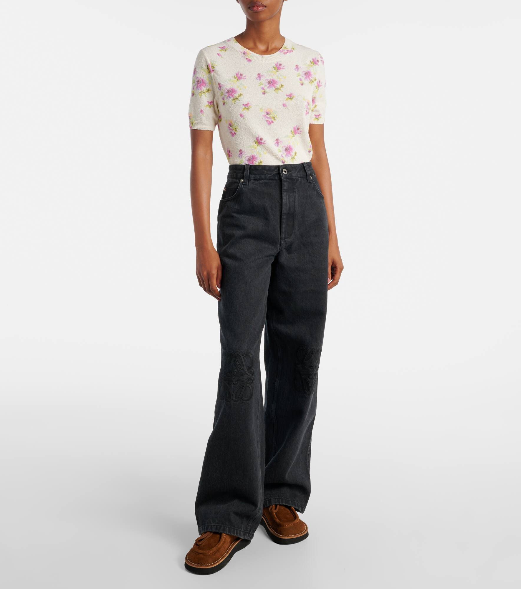 Anagram wide-leg jeans - 7
