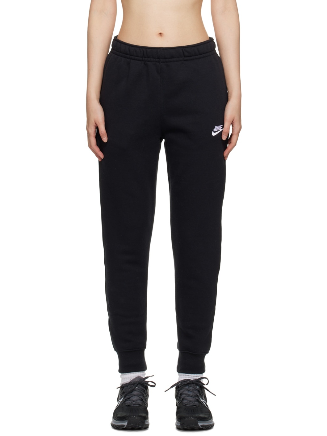 Black Embroidered Lounge Pants - 1
