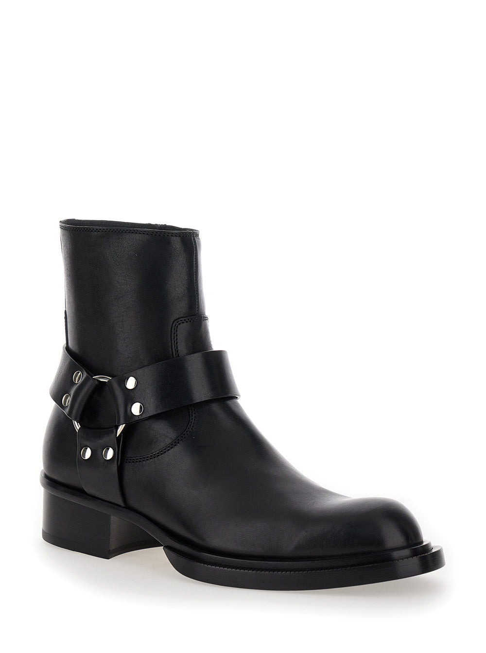 Alexander Mcqueen Men Black Ankle Boots With Harness Detail In Leather Man - 2