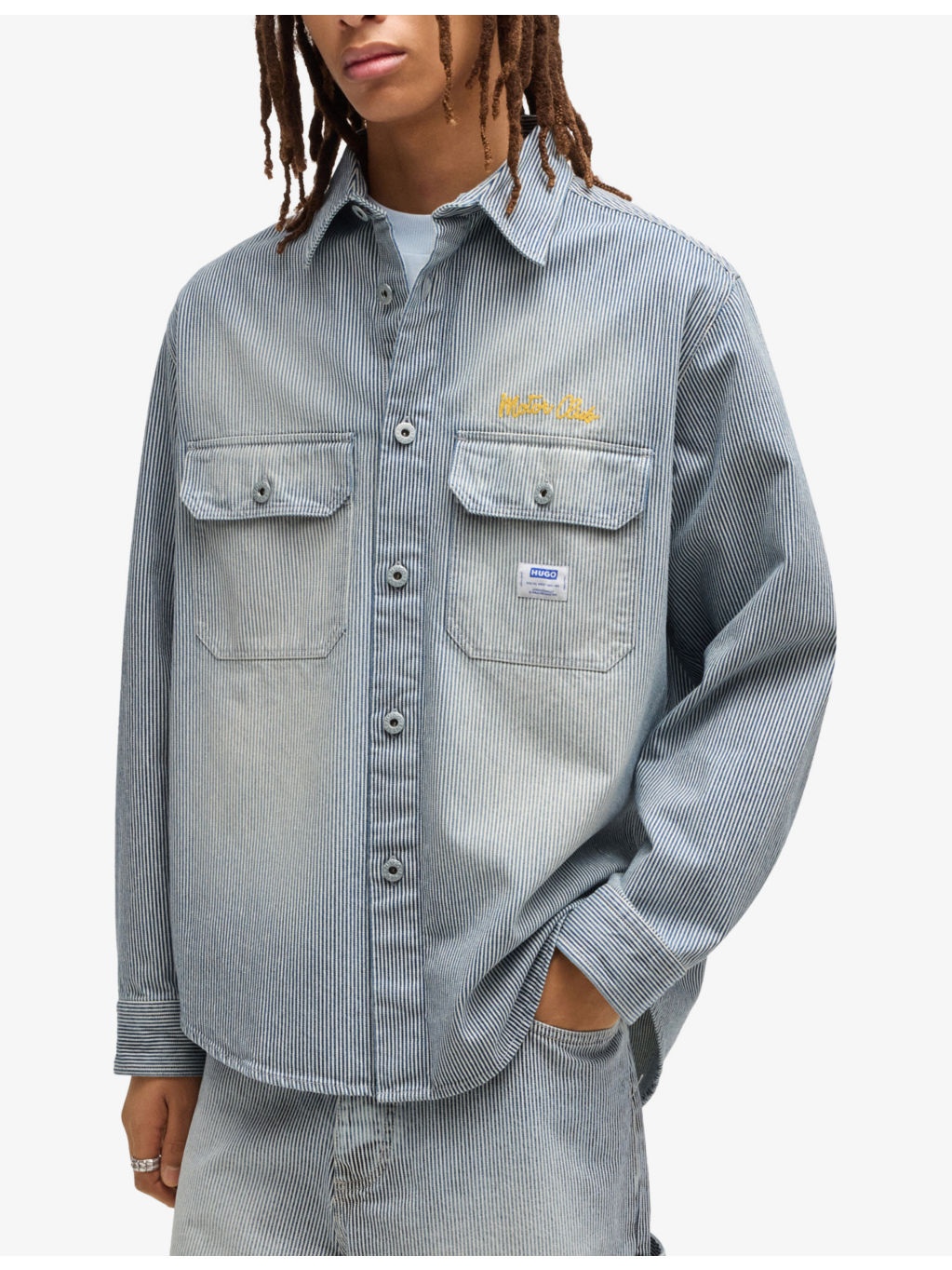 Brand-Patch Striped Cotton Shirt - 3