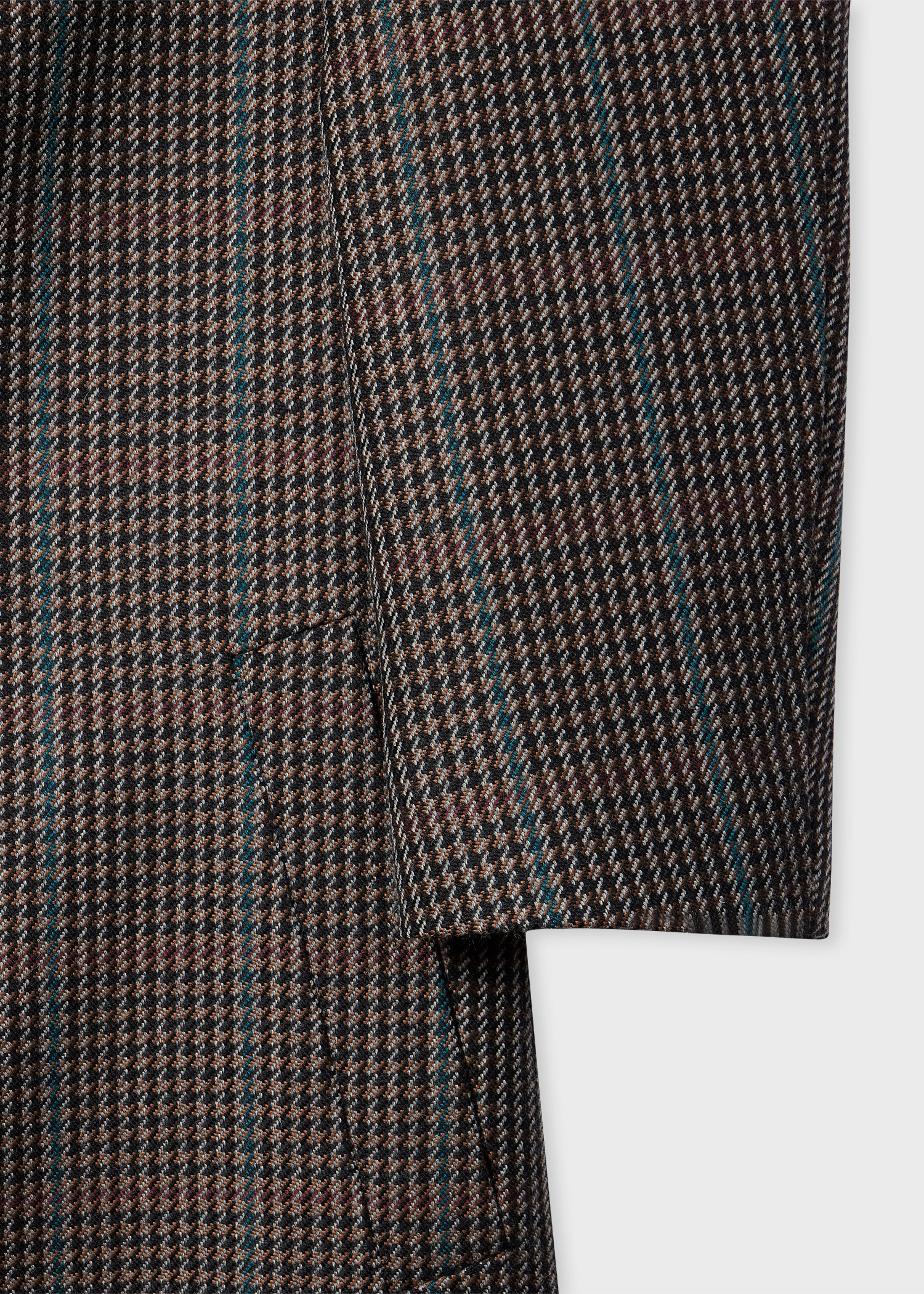 Brown Multi-Houndstooth Wool-Blend Overcoat - 3