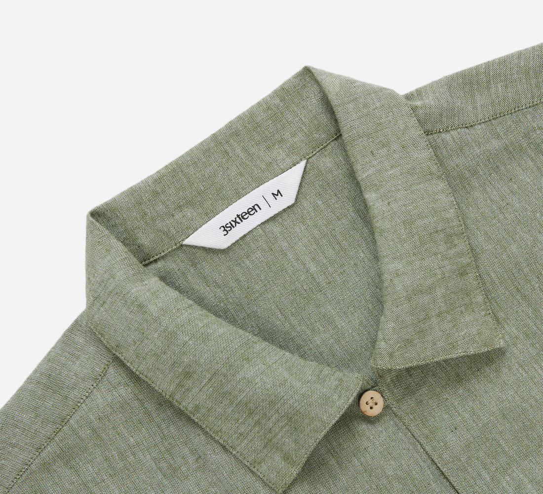 Short Sleeve Loop Shirt - Grass Linen/Cotton - 3