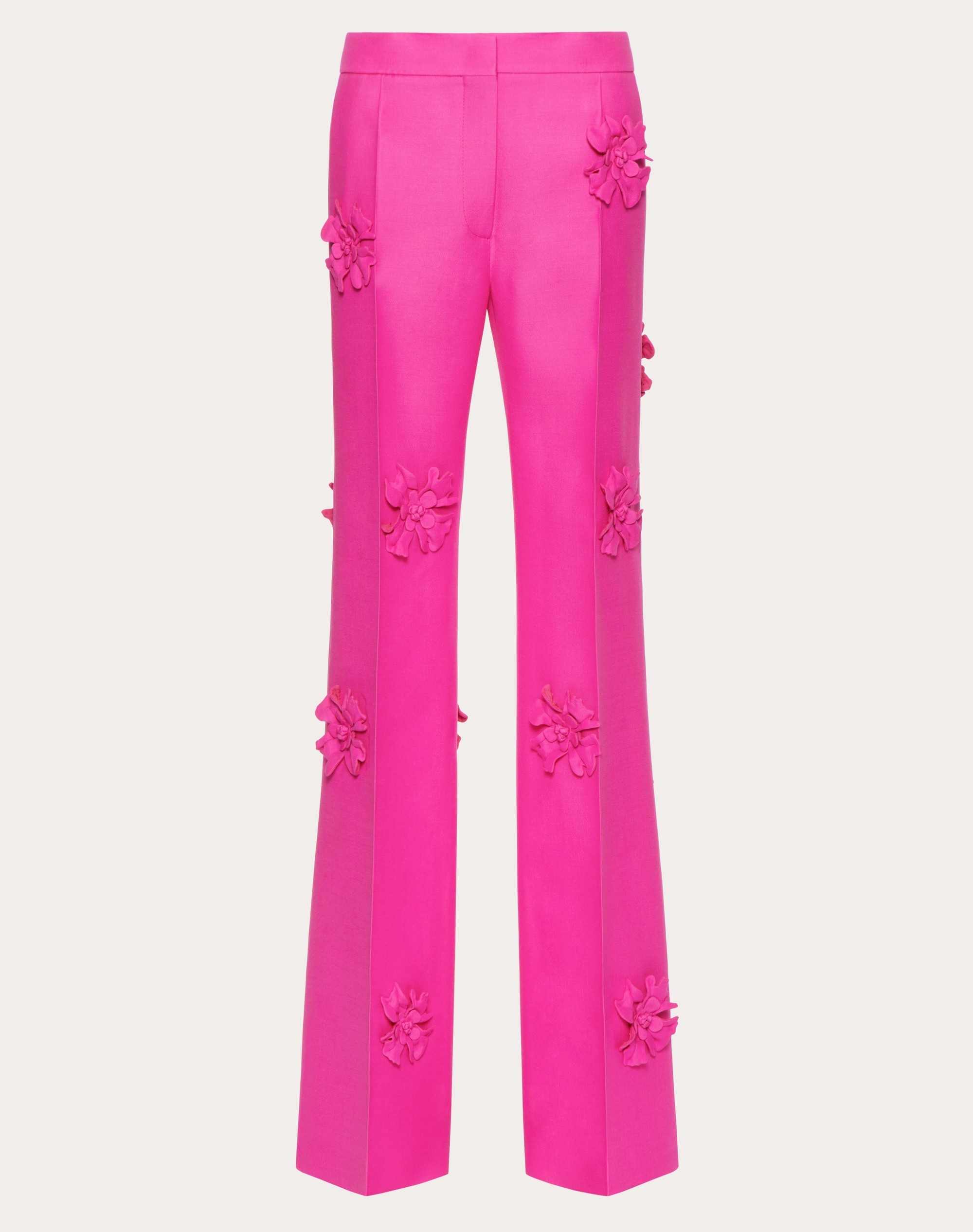 CREPE COUTURE TROUSERS WITH FLORAL EMBROIDERY - 1