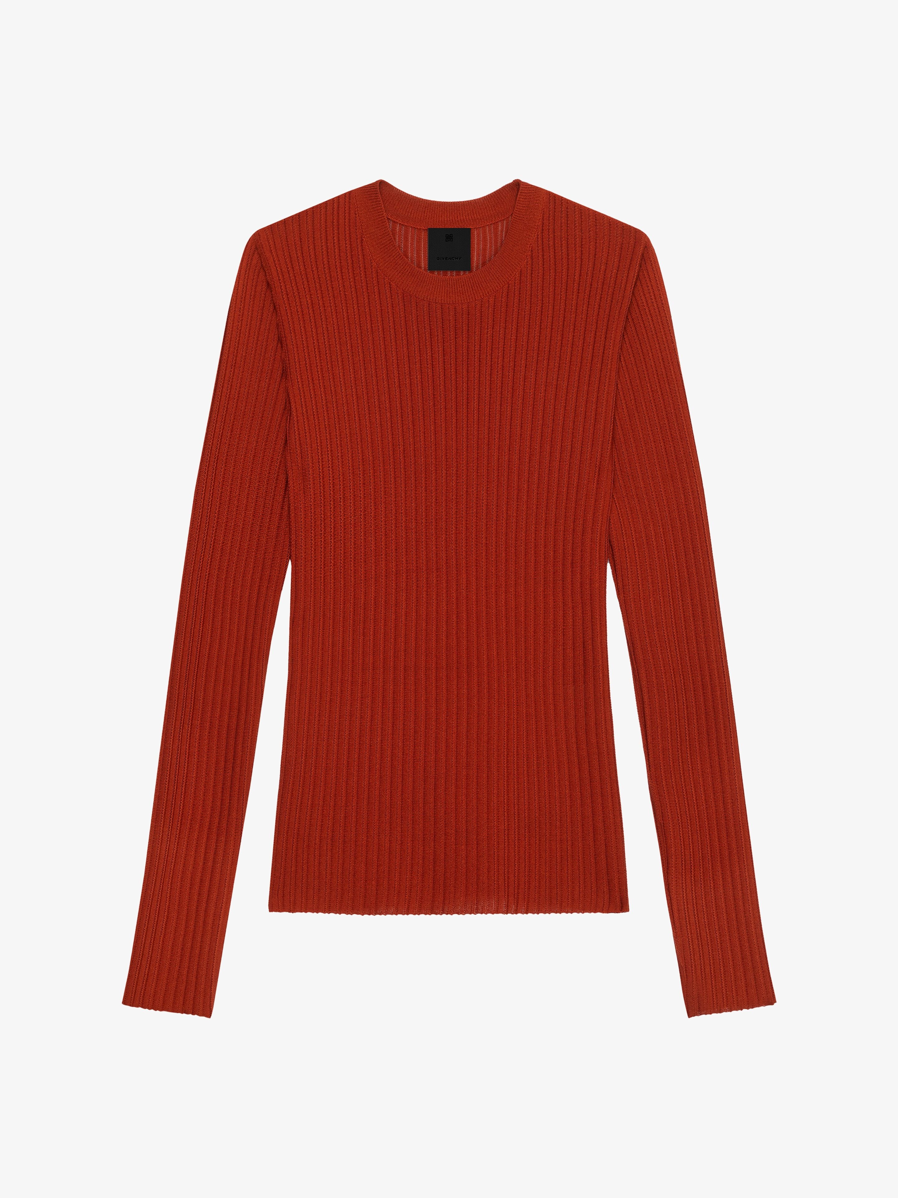 SWEATER IN RIBBED VISCOSE KNIT - 1