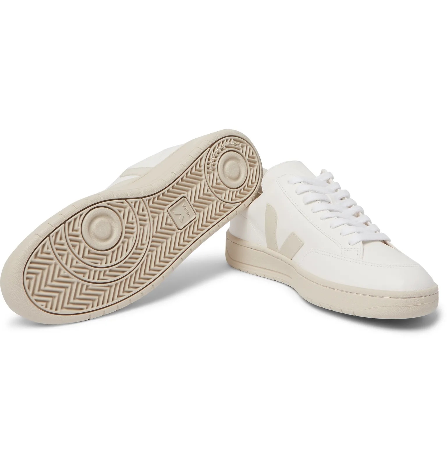 V-12 Rubber-Trimmed Leather Sneakers - 3