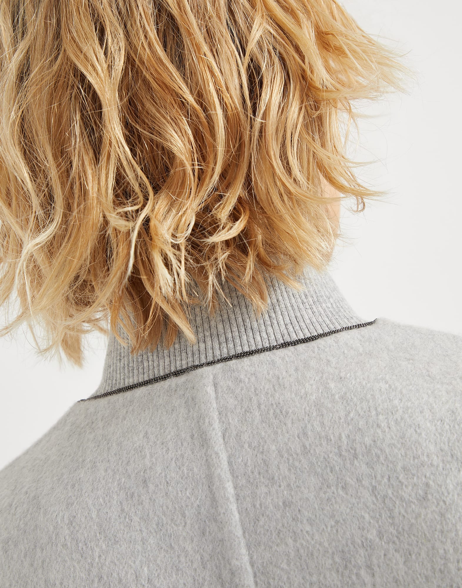 Hand-finished bomber jacket in cashmere beaver double cloth with monili - 3