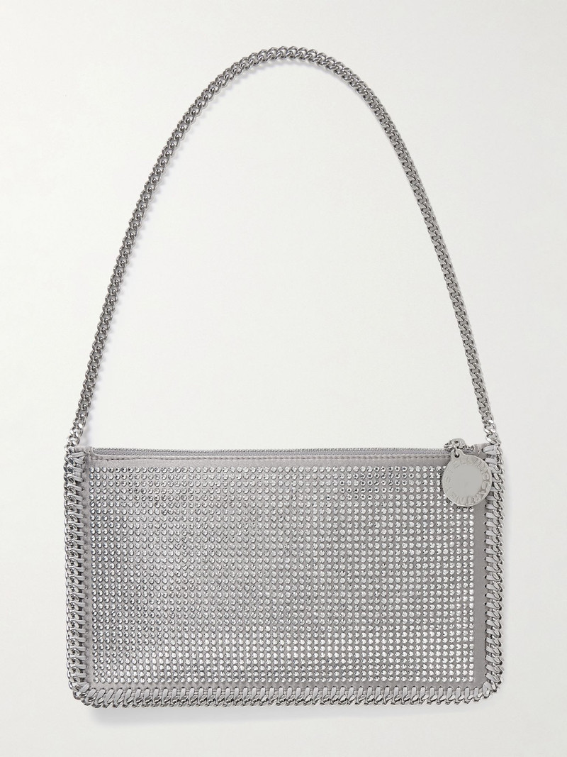 Falabella embellished satin shoulder bag Silver 3