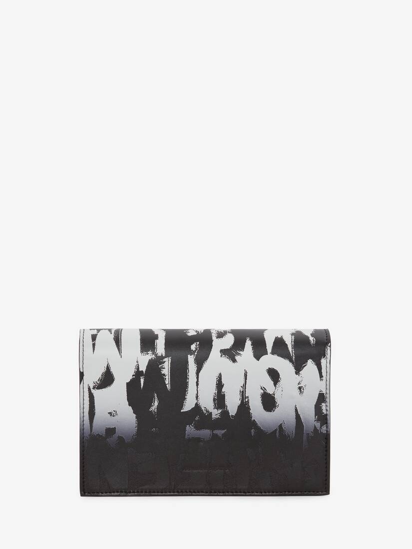 Mcqueen Graffiti Small Skull Bag in Black/white - 3