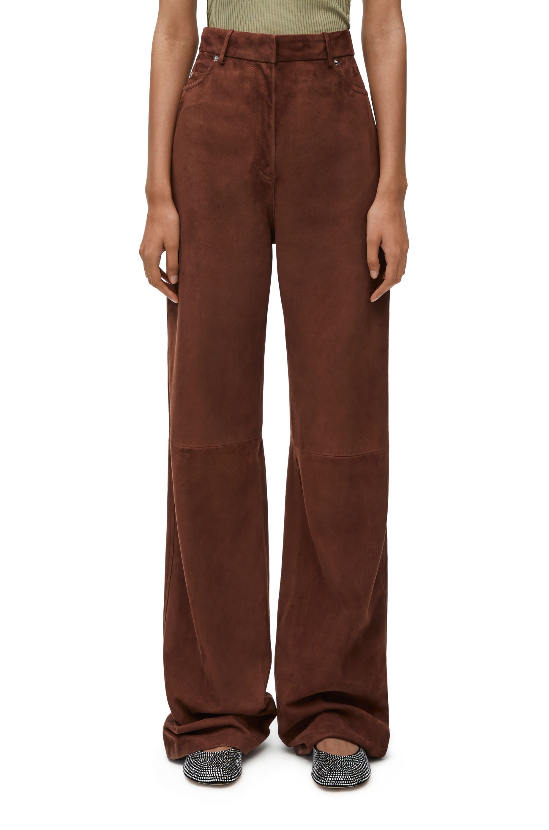 High waisted trousers in suede - 3