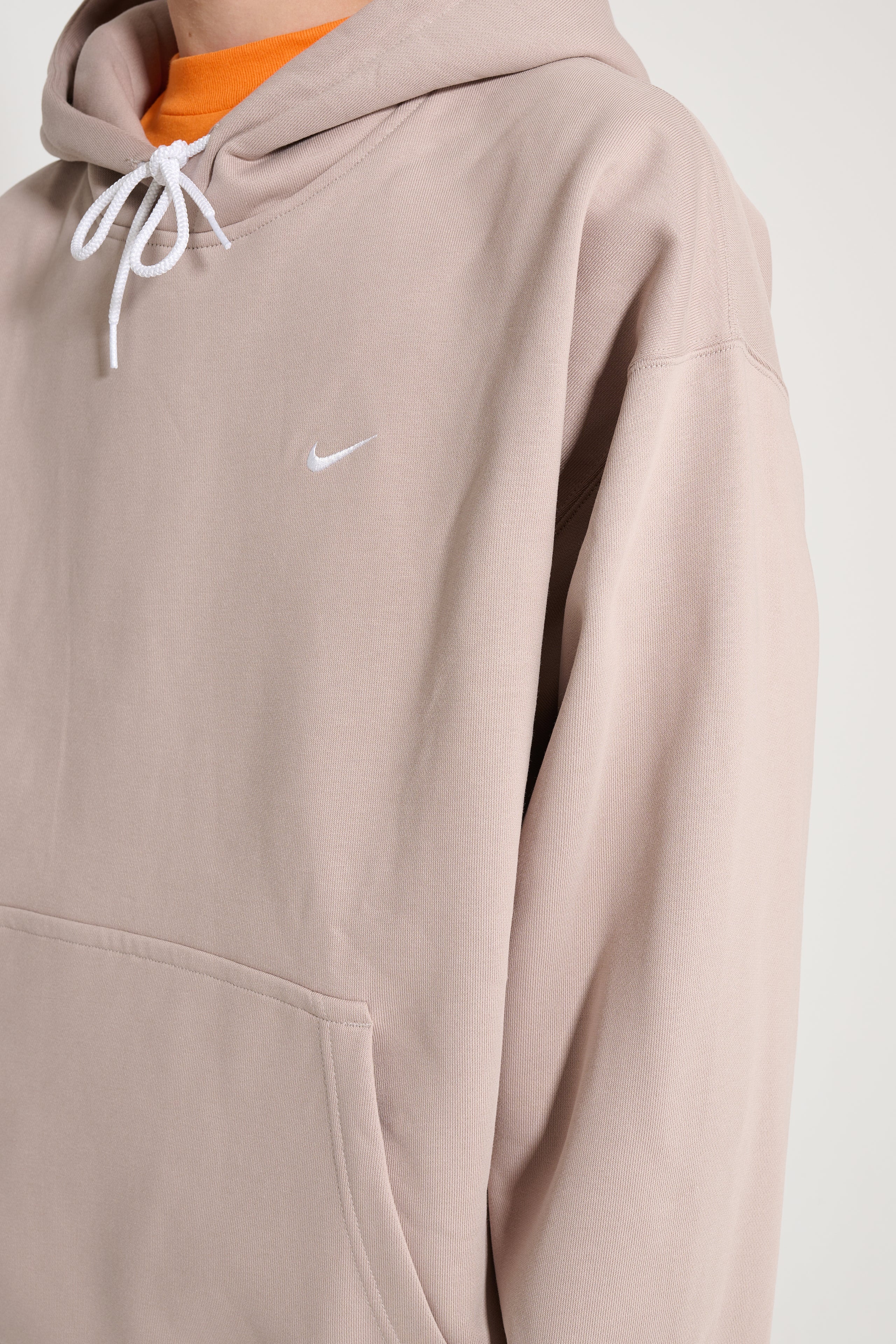 NIKE SOLO SWOOSH HOODED SWEATSHIRT MALT / WHITE - 4