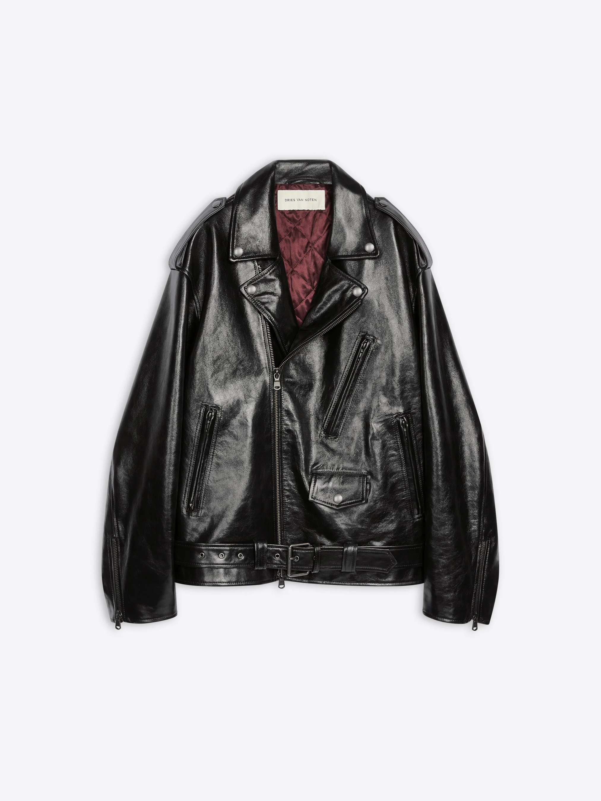 LEATHER BIKER JACKET - 1