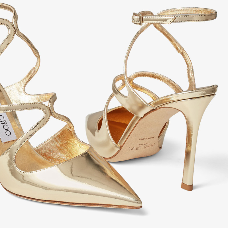 Azia Pump 95 Gold Liquid Metal Leather Pumps 3