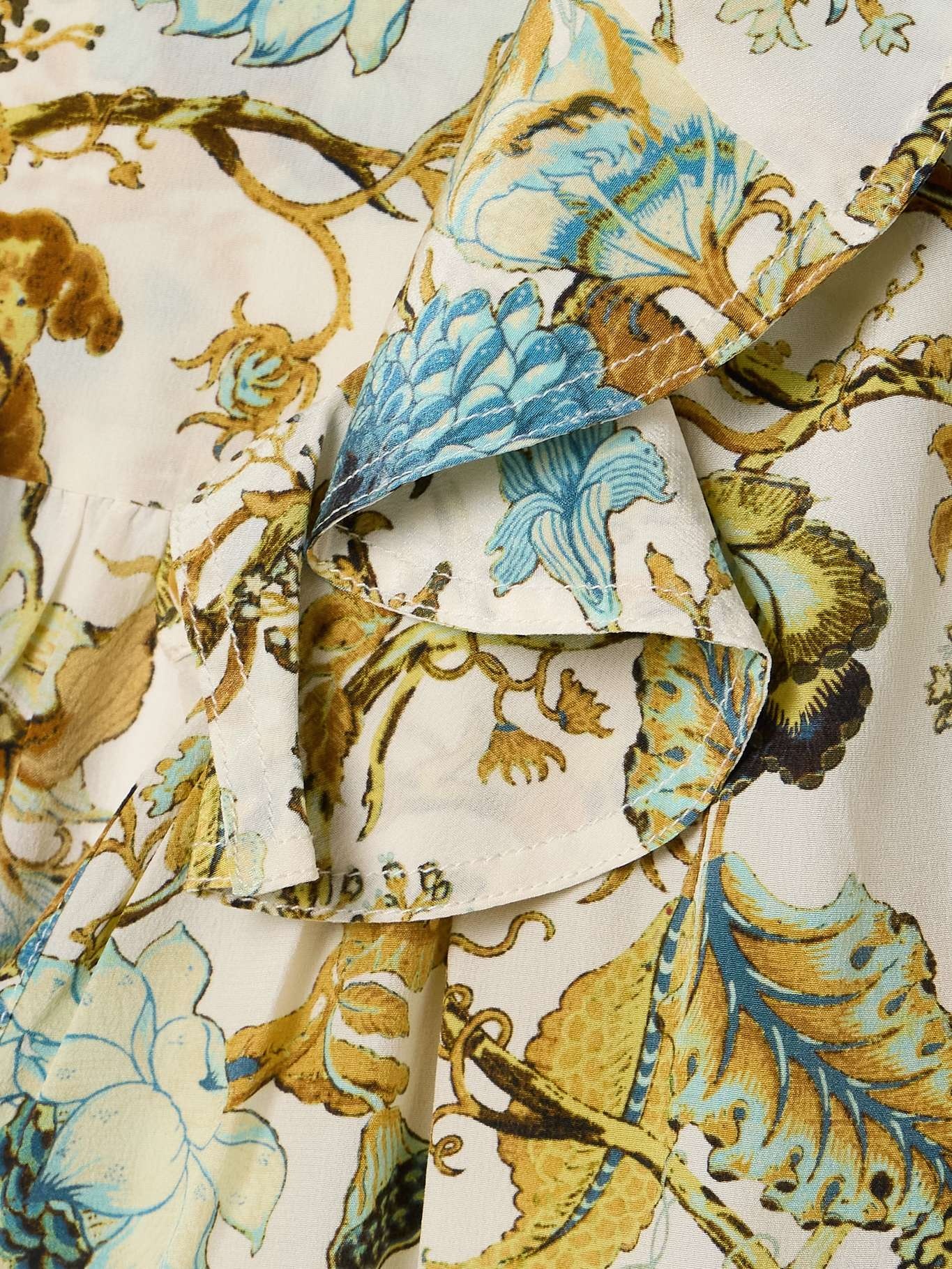 Vernon ruffled floral-print silk crepe de chine blouse - 5