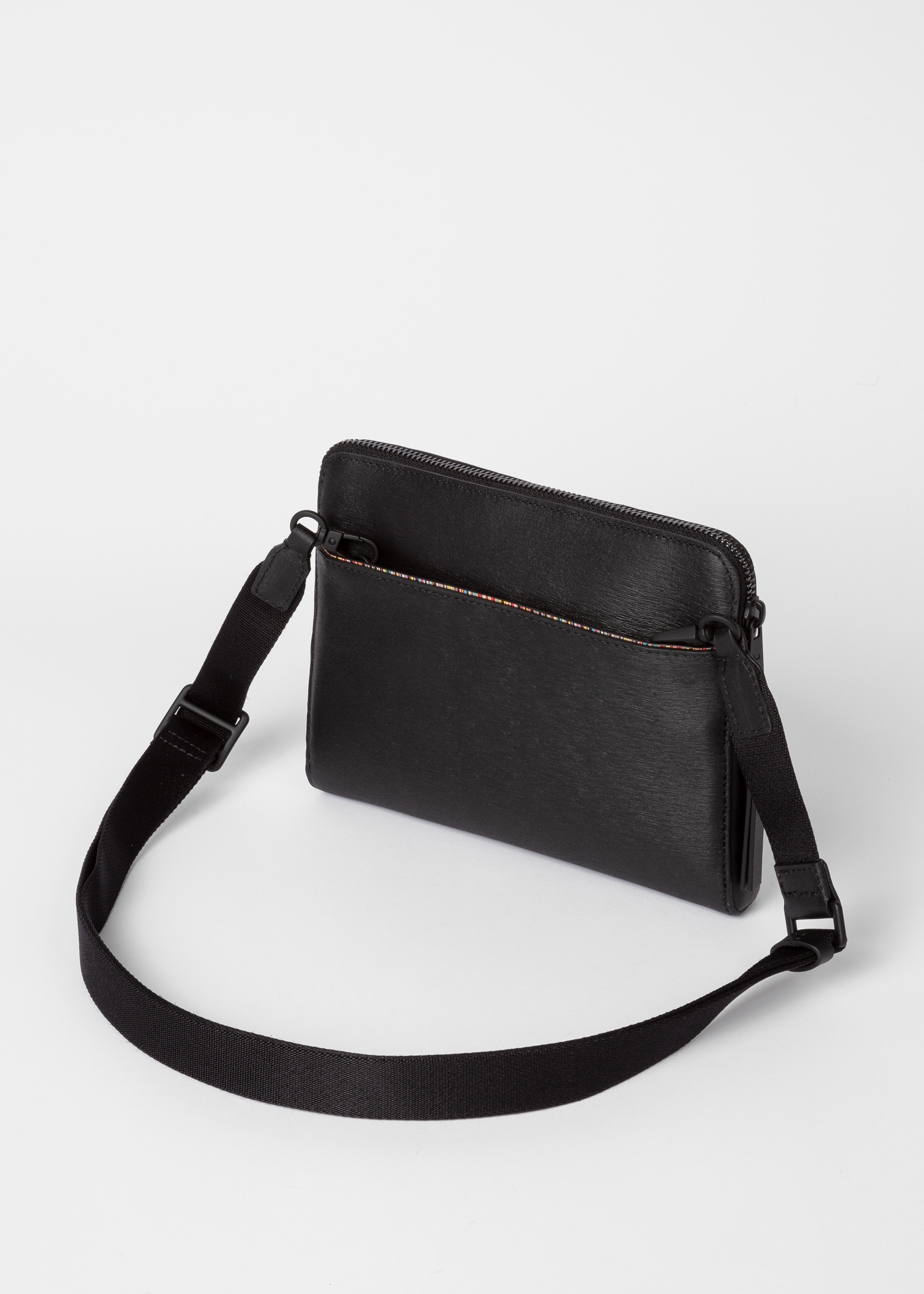 【関税込み】Paul Smith ブラック Musette エンボス バッグ Paul Smith Black Embossed Leather Musette Bag | REVERSIBLE