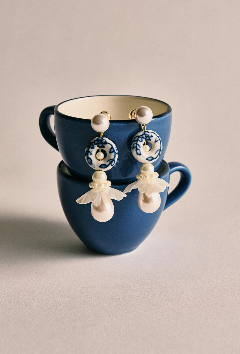 Nia Earrings - Delft Flower 1