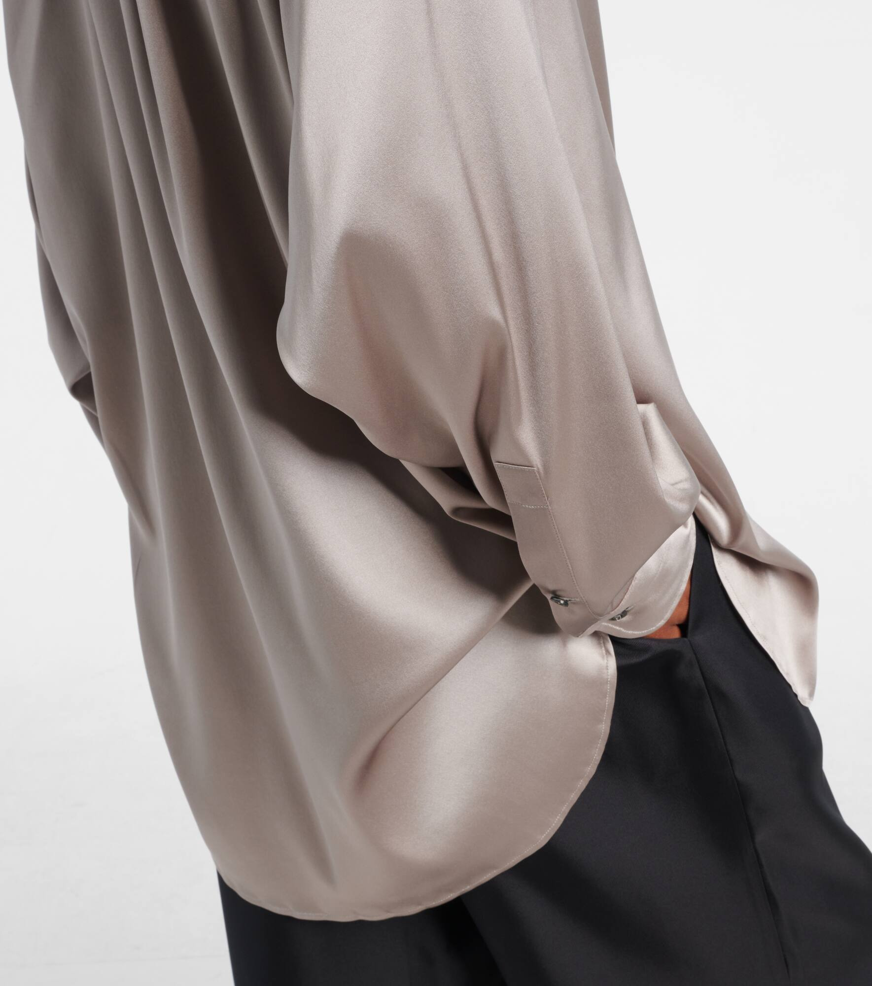 Silk-blend satin shirt - 5