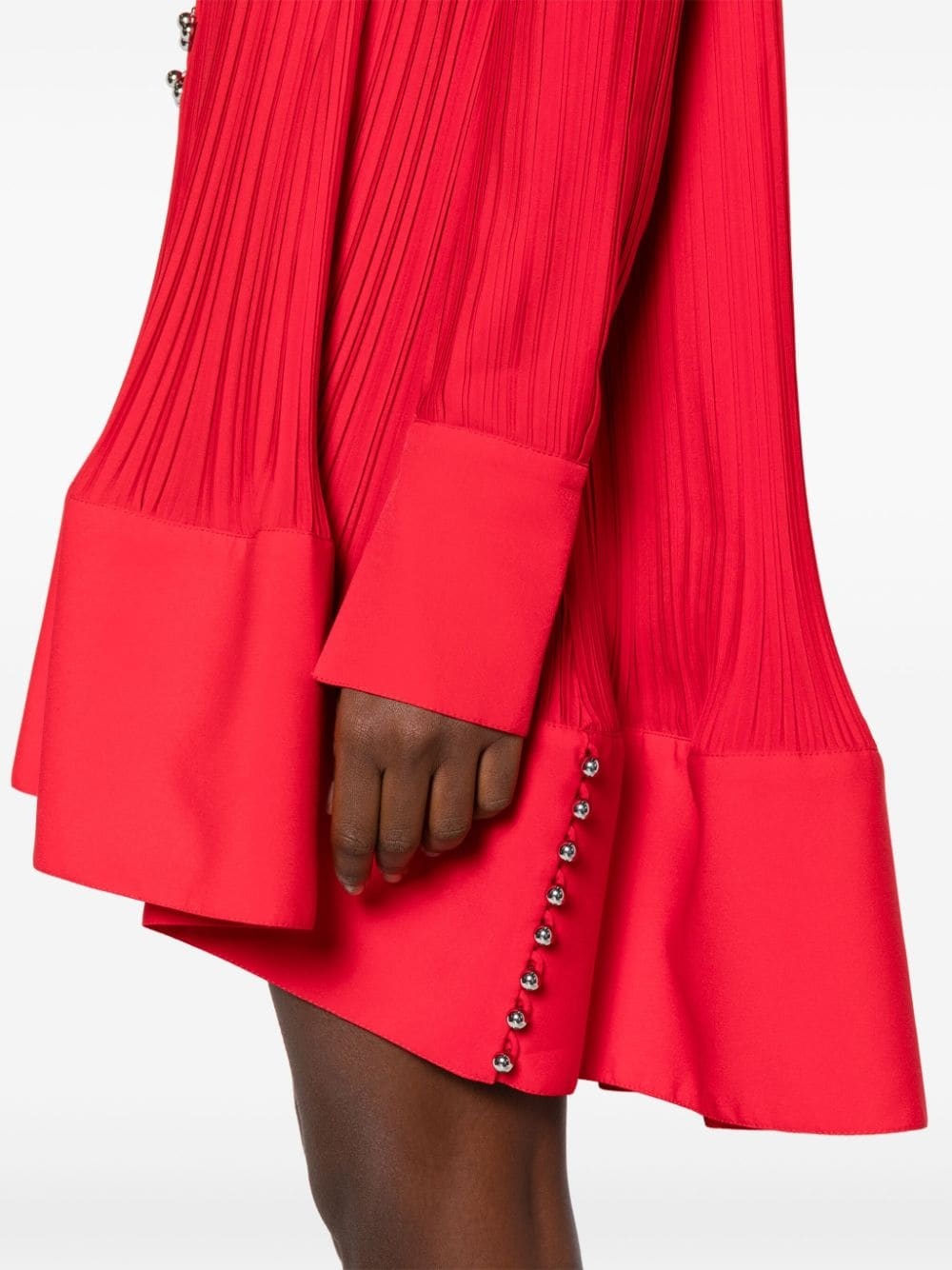 plissÃ©-effect crepe minidress - 5